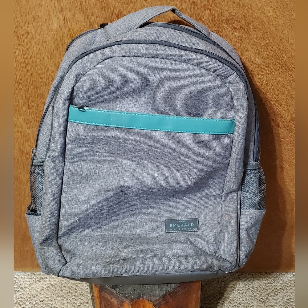 Backpack Emerald Cruise Lines 17" X 12" X 6" Gray Canvas